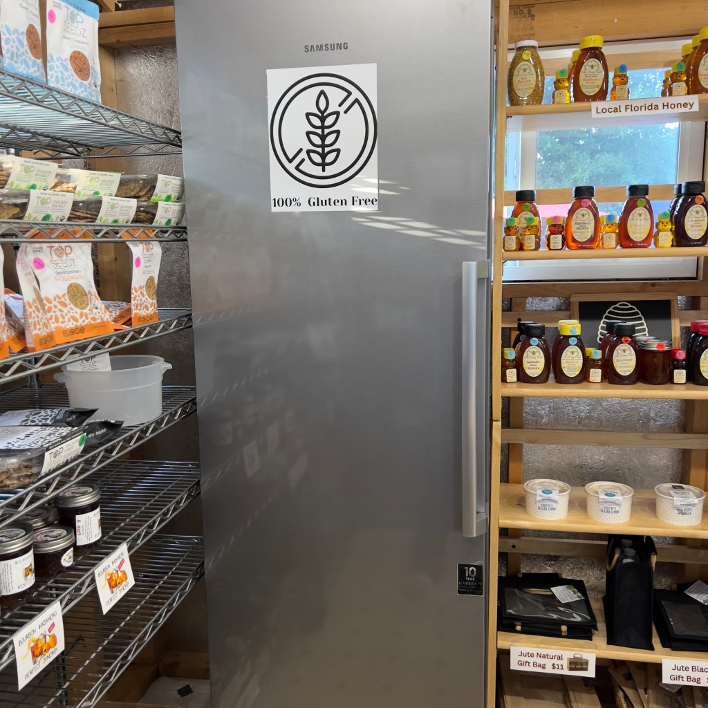 gluten free area in Wingspread Farm stand